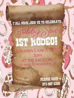 1st RODEO Party Invitation