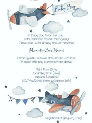 AIRPLANE Shower Invitation