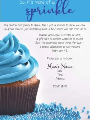 BLUE SPRINKLE Shower Invitation