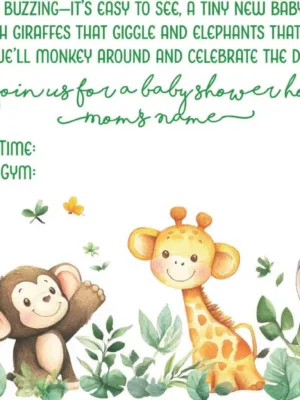 JUNGLE Shower Invitation