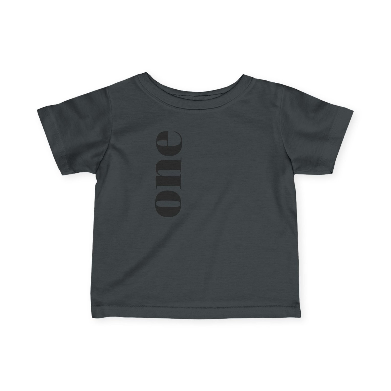 Vertical "one" Typography Infant Tee | Minimal First Birthday Infant T-Shirt - Image 12