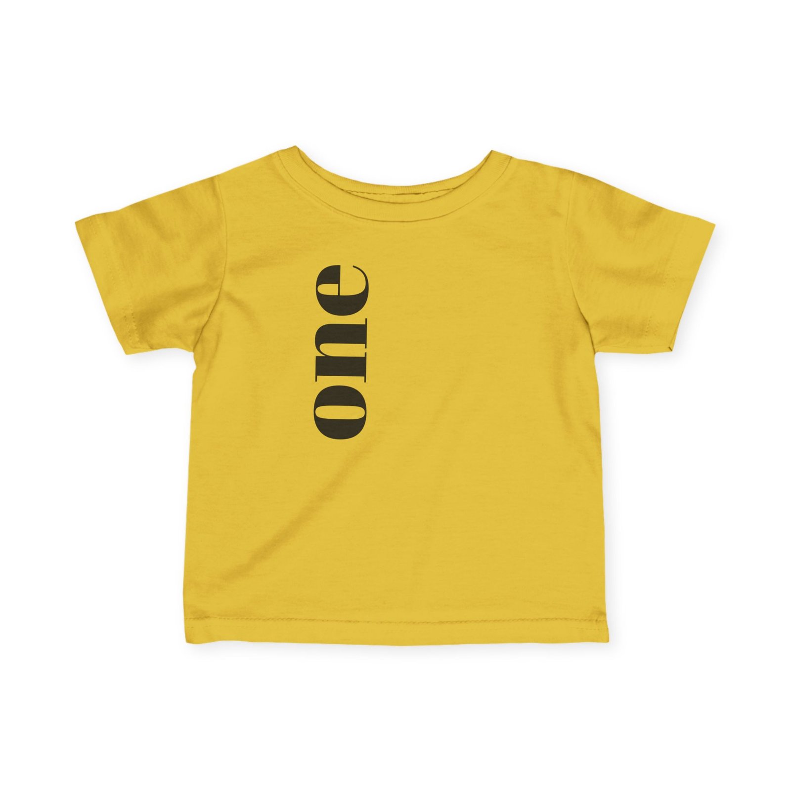 Vertical "one" Typography Infant Tee | Minimal First Birthday Infant T-Shirt - Image 7