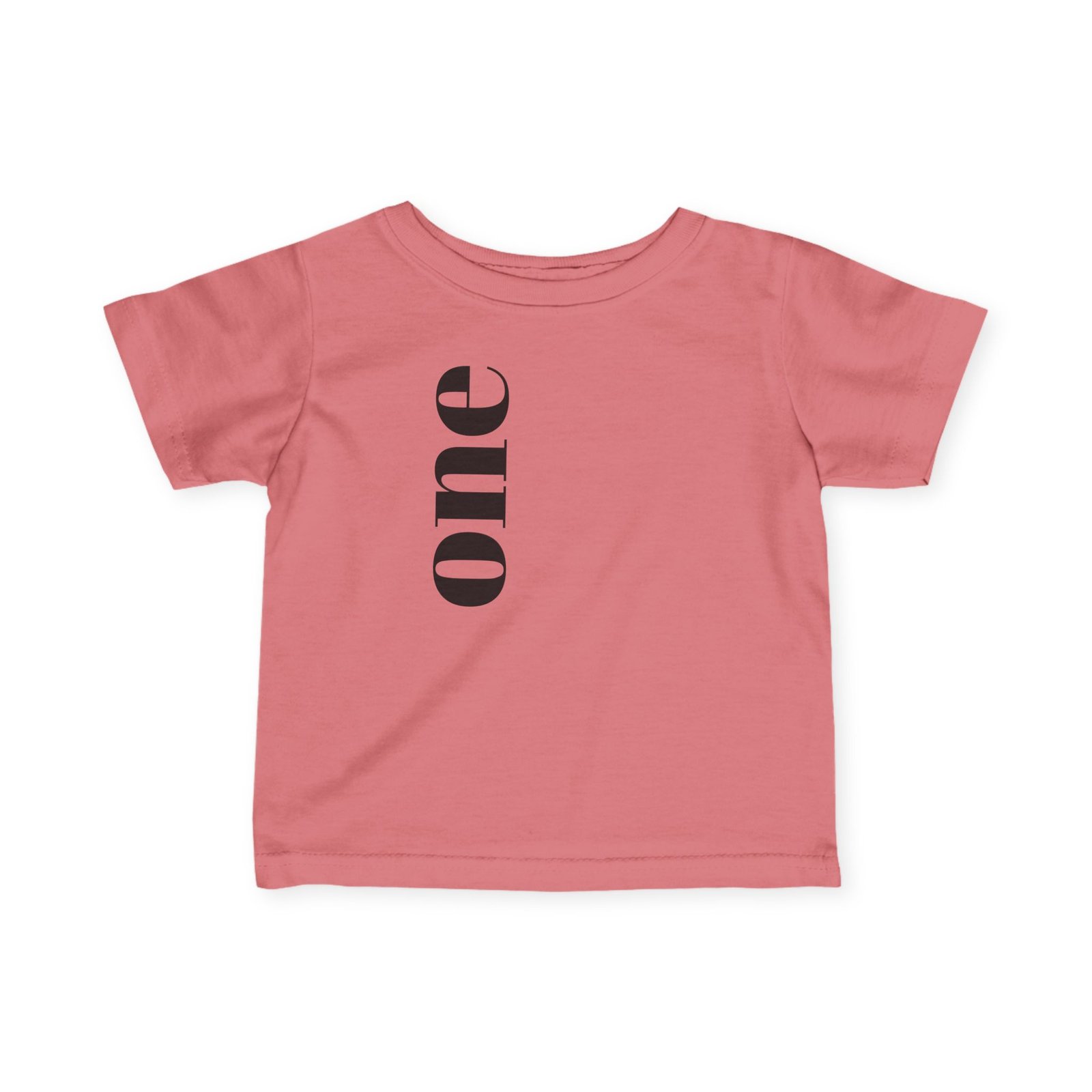 Vertical "one" Typography Infant Tee | Minimal First Birthday Infant T-Shirt - Image 17