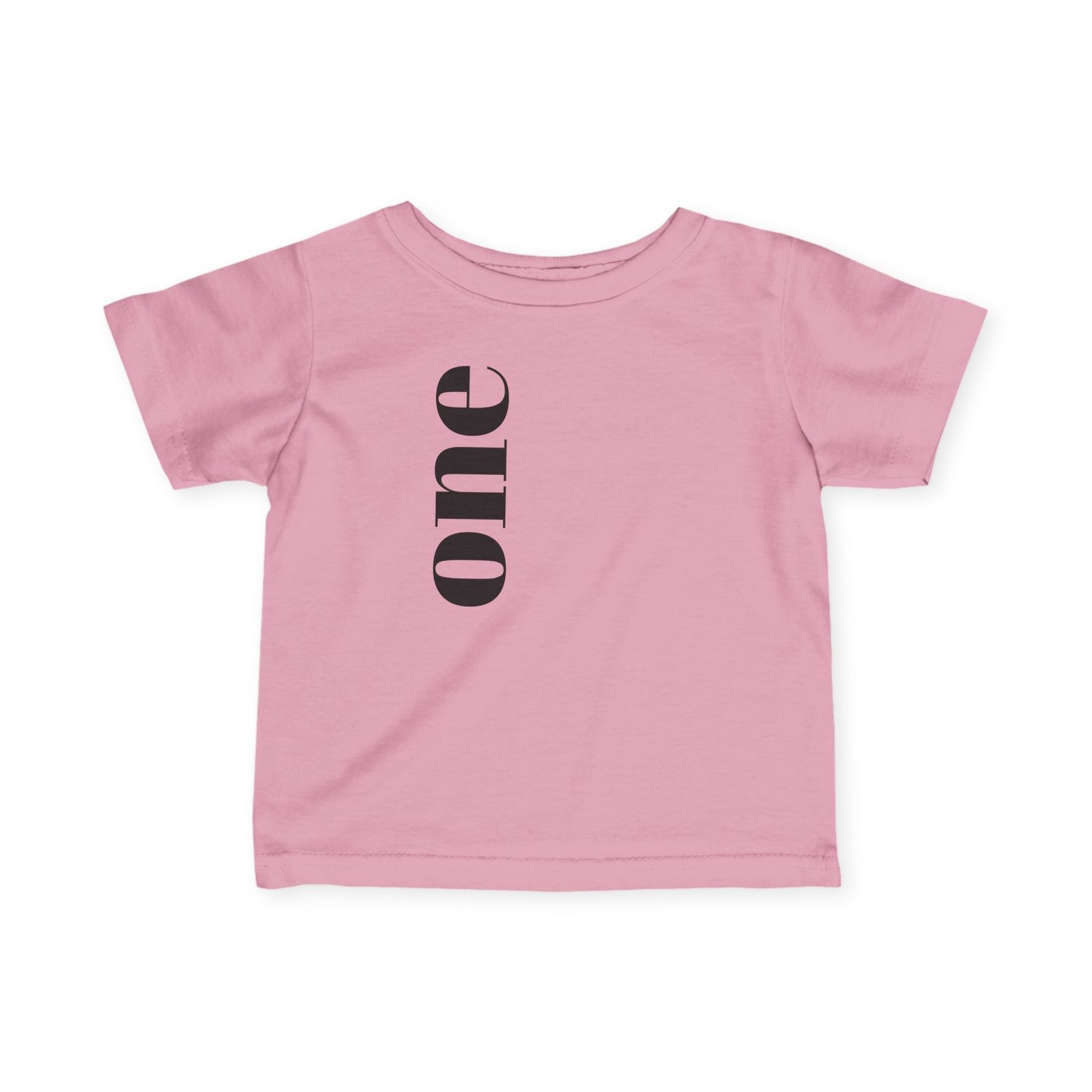 Vertical "one" Typography Infant Tee | Minimal First Birthday Infant T-Shirt - Image 14