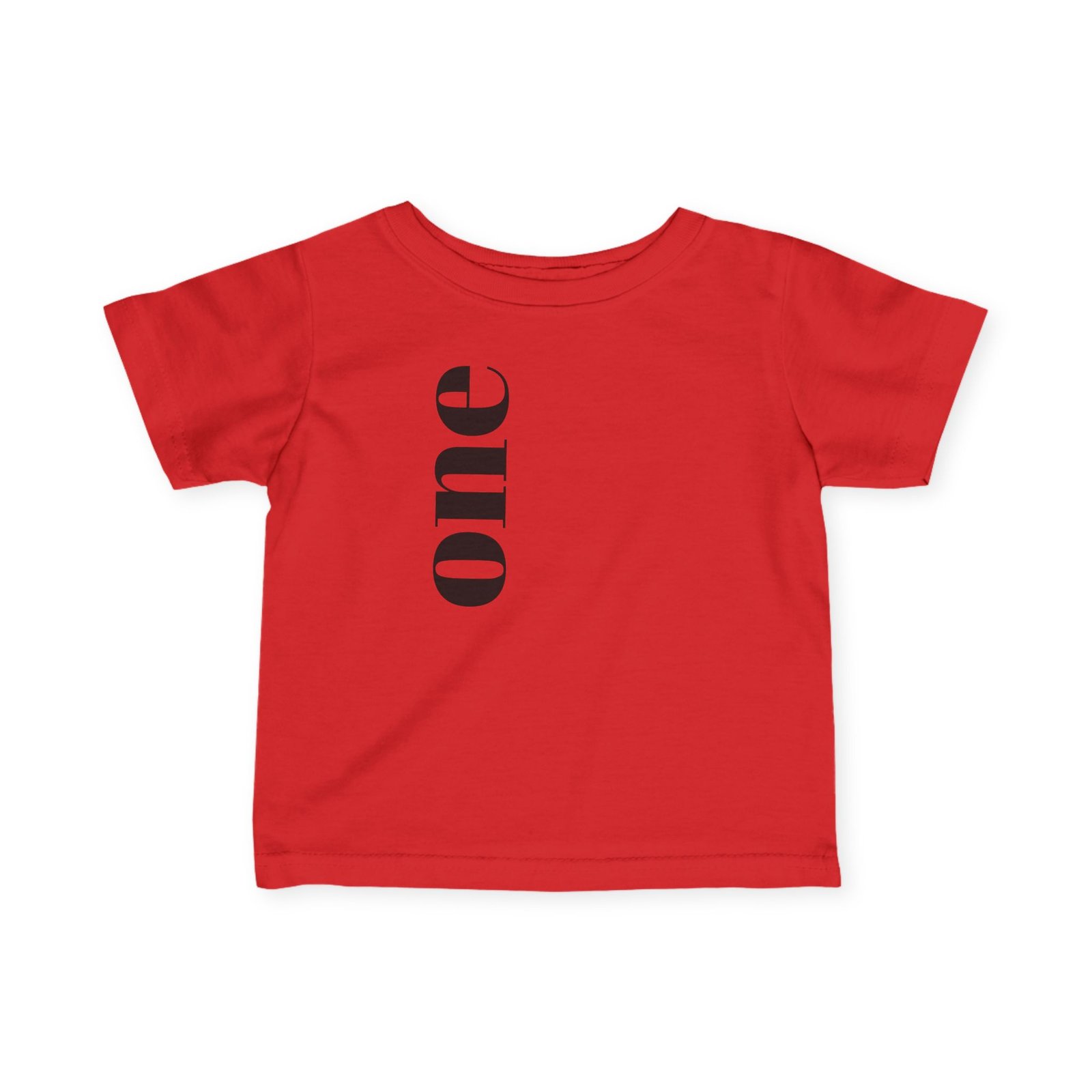 Vertical "one" Typography Infant Tee | Minimal First Birthday Infant T-Shirt - Image 16