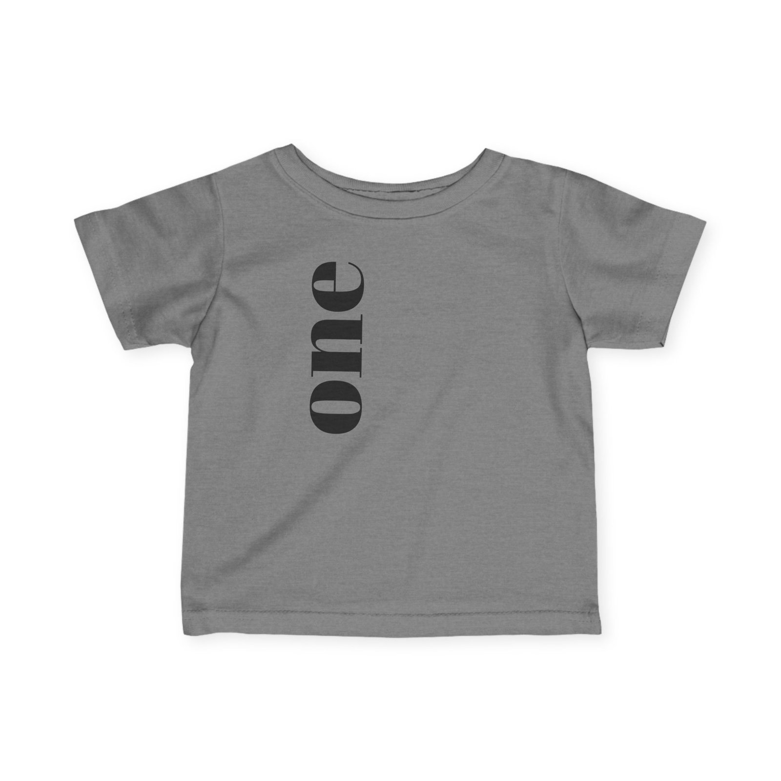 Vertical "one" Typography Infant Tee | Minimal First Birthday Infant T-Shirt - Image 11