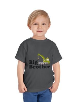 Big Brother Dino Crane Truck Toddler Tee | Construction Sibling Toddler T-Shirt