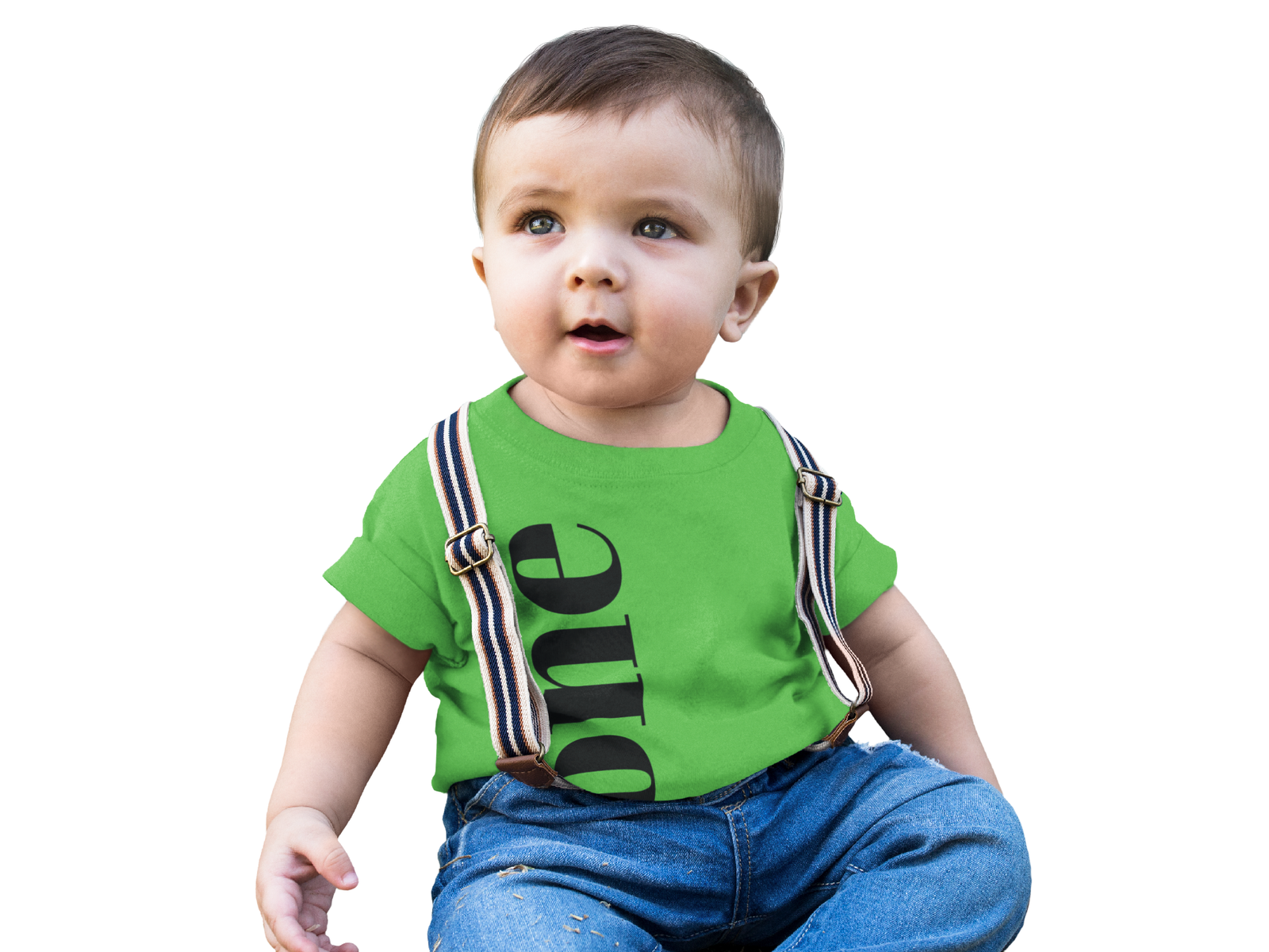 Vertical "one" Typography Infant Tee | Minimal First Birthday Infant T-Shirt