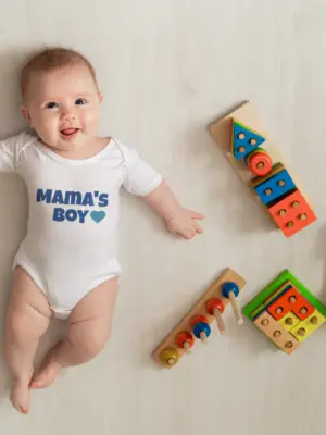 Mama's Boy Bodysuit | Baby Onesie with Heart