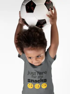 Toddler Tee - "Just Here for the Snacks" Cute Emoji Snack Lover Toddler T-Shirt