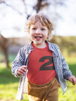 Toddler Tee "2" Birthday Shirt — Age 2 Number Graphic Toddler T-Shirt