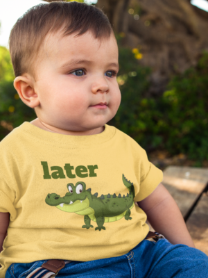 Later Alligator Infant Tee | Cute Crocodile Design, Playful Baby T-Shirt
