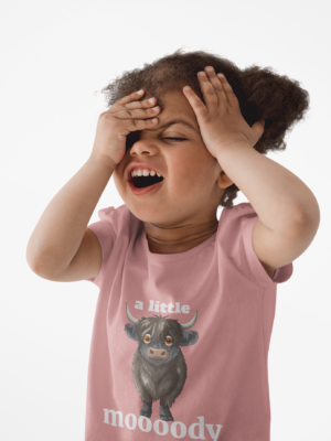 a little mooody Toddler Tee | Cute Baby Cow Graphic Toddler T-Shirt