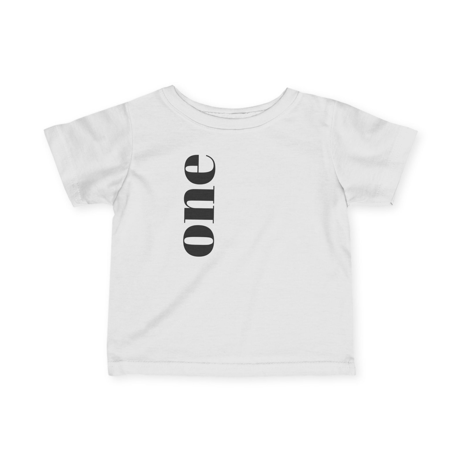 Vertical "one" Typography Infant Tee | Minimal First Birthday Infant T-Shirt - Image 3