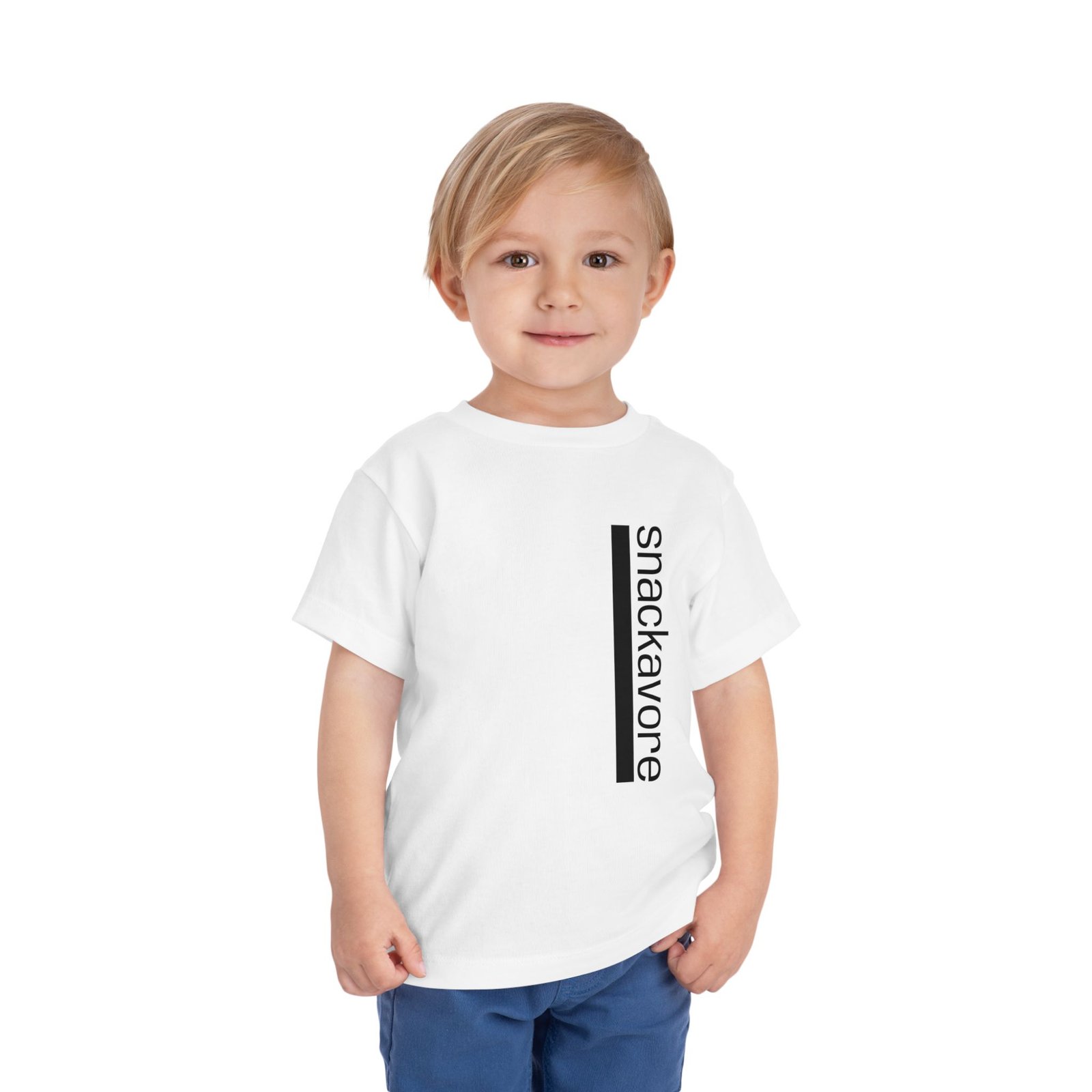 snackavore Toddler T-Shirt | Vertical Text Kids Graphic T-Shirt - Image 4