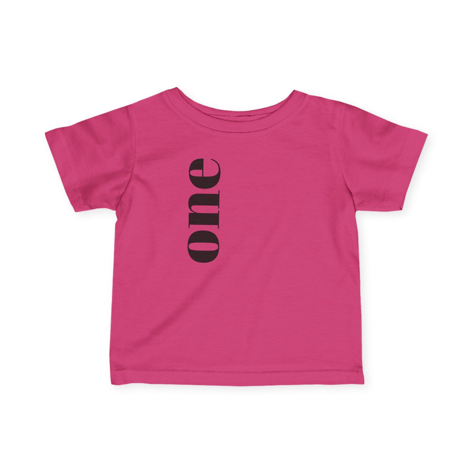 Vertical "one" Typography Infant Tee | Minimal First Birthday Infant T-Shirt - Image 15