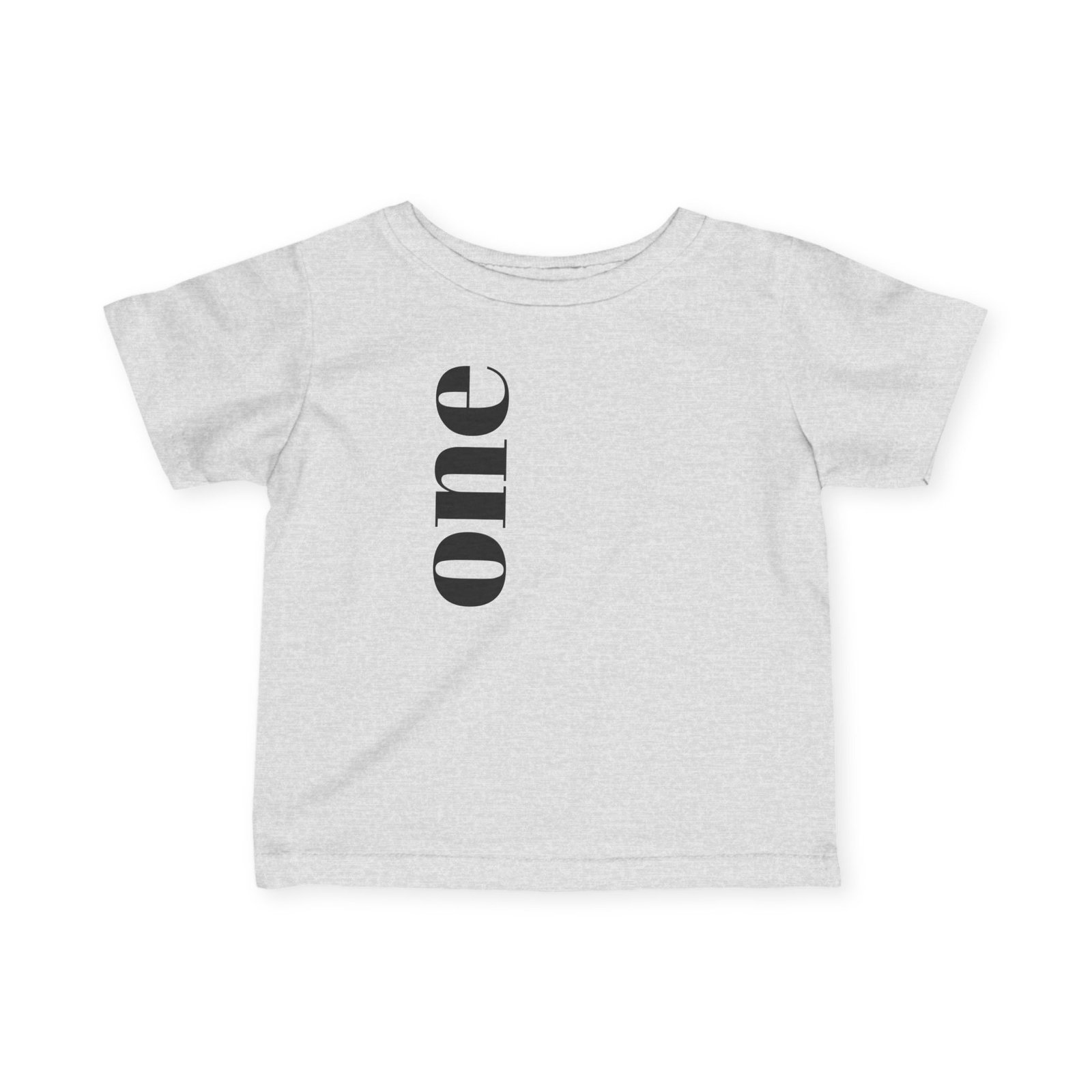 Vertical "one" Typography Infant Tee | Minimal First Birthday Infant T-Shirt - Image 6