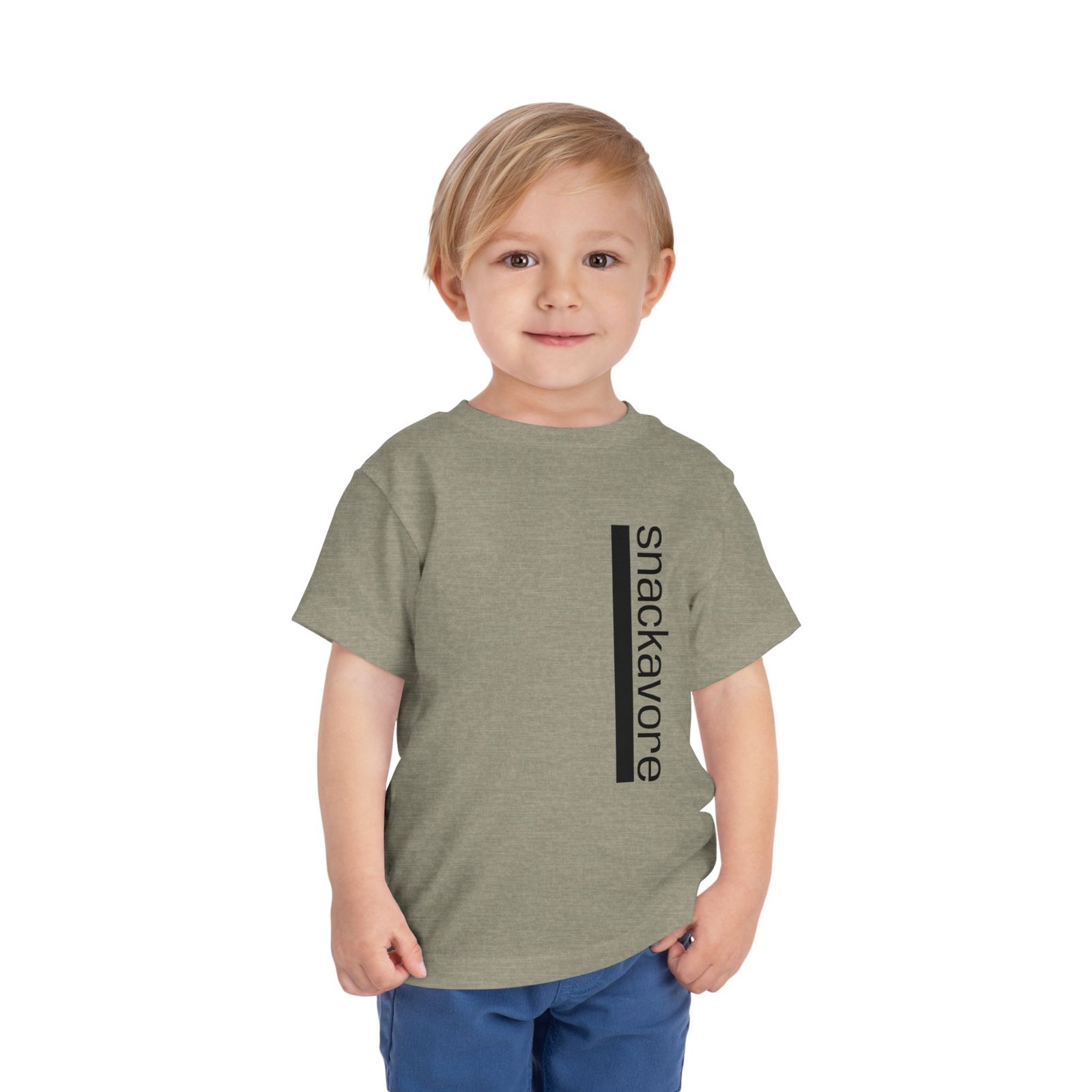 snackavore Toddler T-Shirt | Vertical Text Kids Graphic T-Shirt