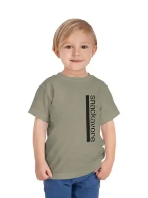 snackavore Toddler T-Shirt | Vertical Text Kids Graphic T-Shirt