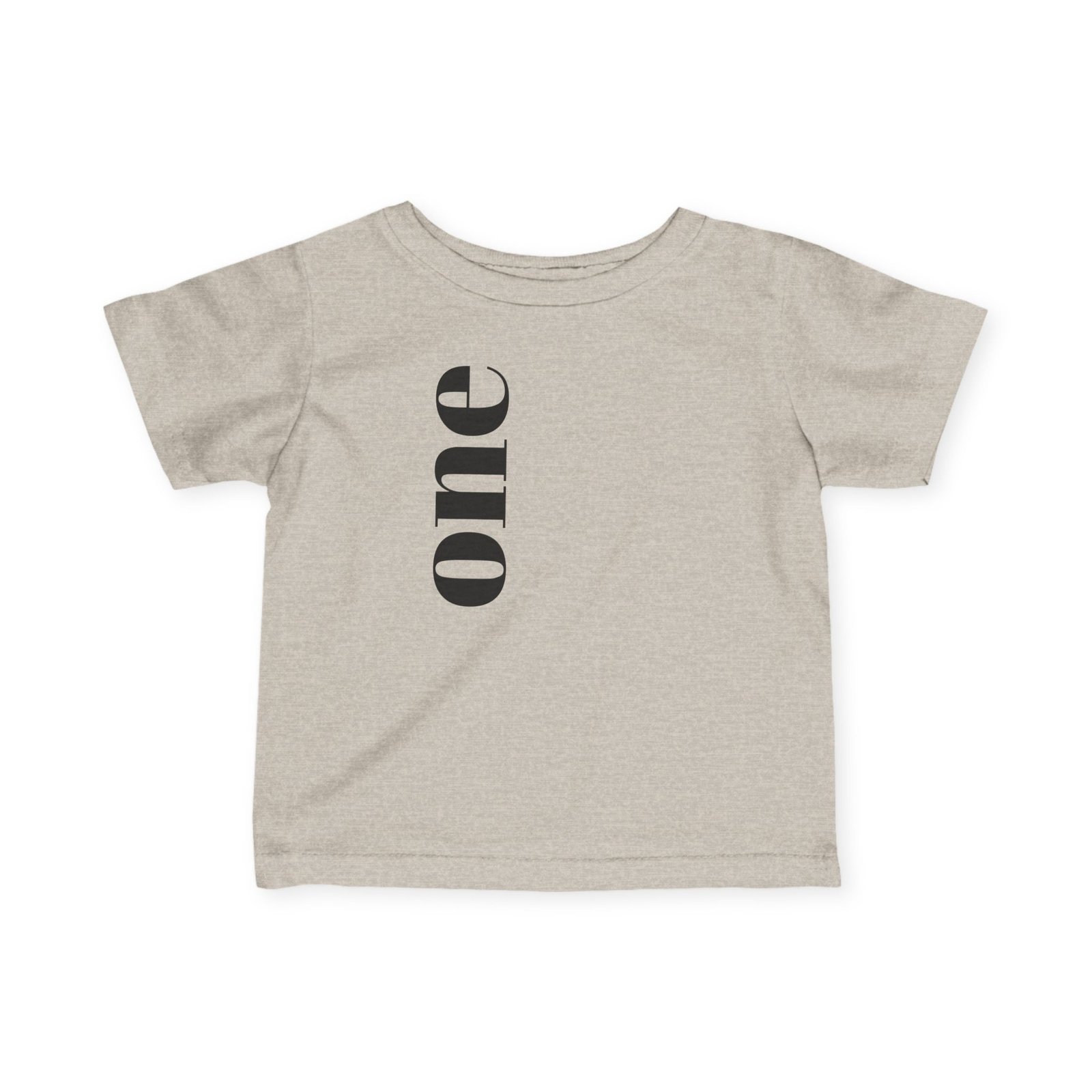Vertical "one" Typography Infant Tee | Minimal First Birthday Infant T-Shirt - Image 5